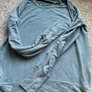 Athleta Light Teal Casual Pullover Sweatshirt